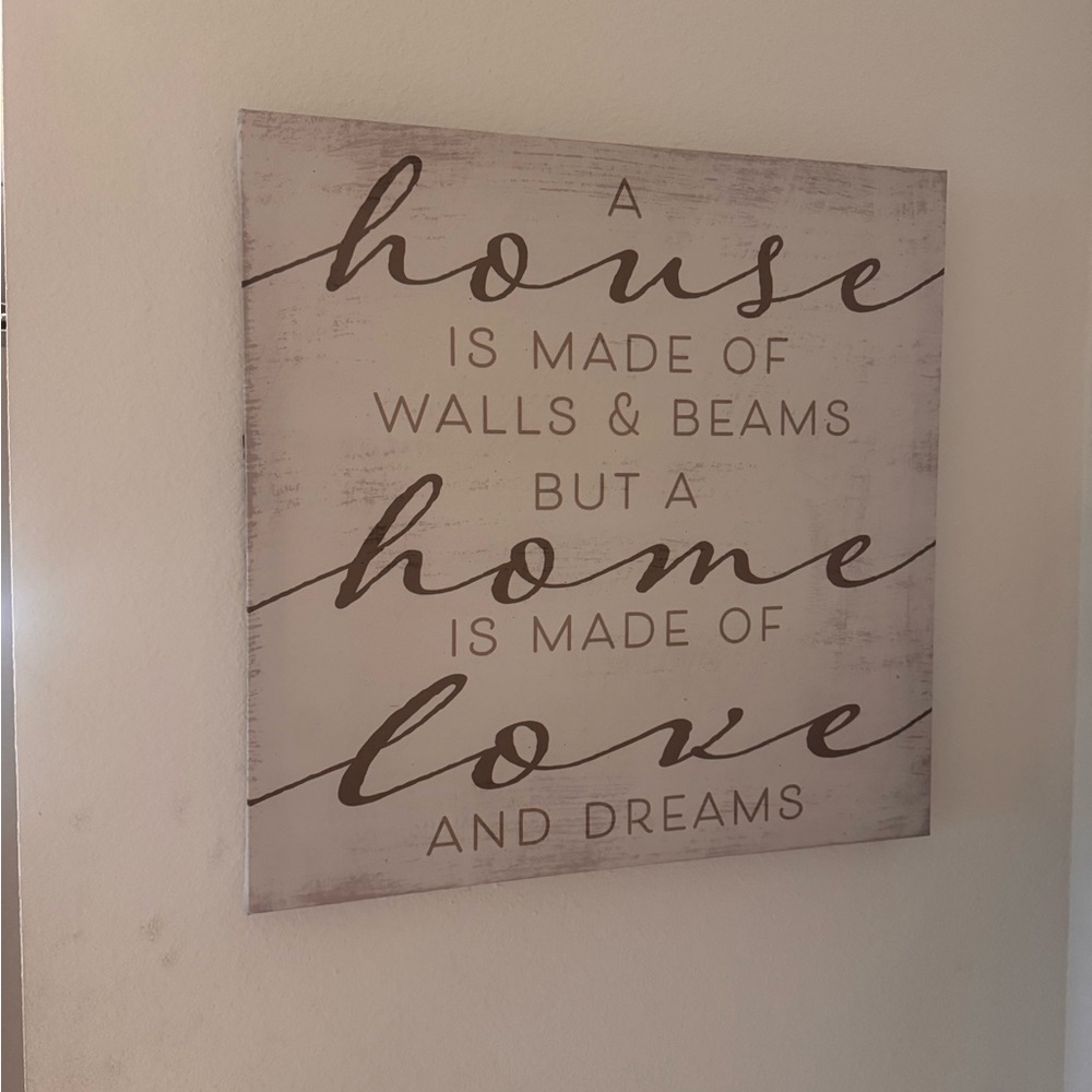Inspirational Wall Art with Brown Text